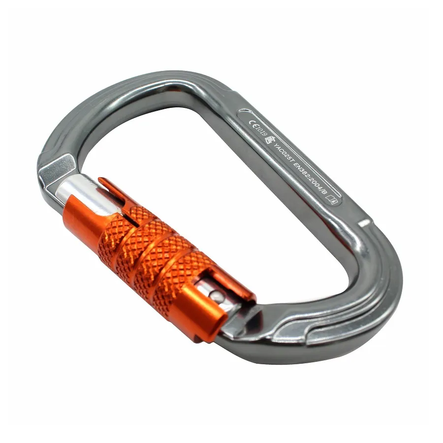 MOSQUETÃO SIDEUP ALUMÍNIO D TRAVA TRIPLA KEYLOCK 30KN CE NBR - Imagem 2