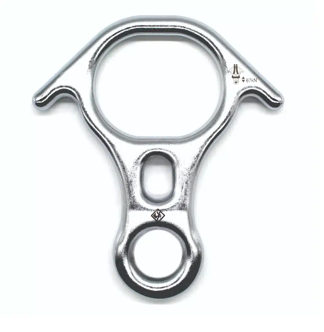 FREIO OITO USCLIMB AÇO COM ORELHA 67KN CROMADO - Imagem 1