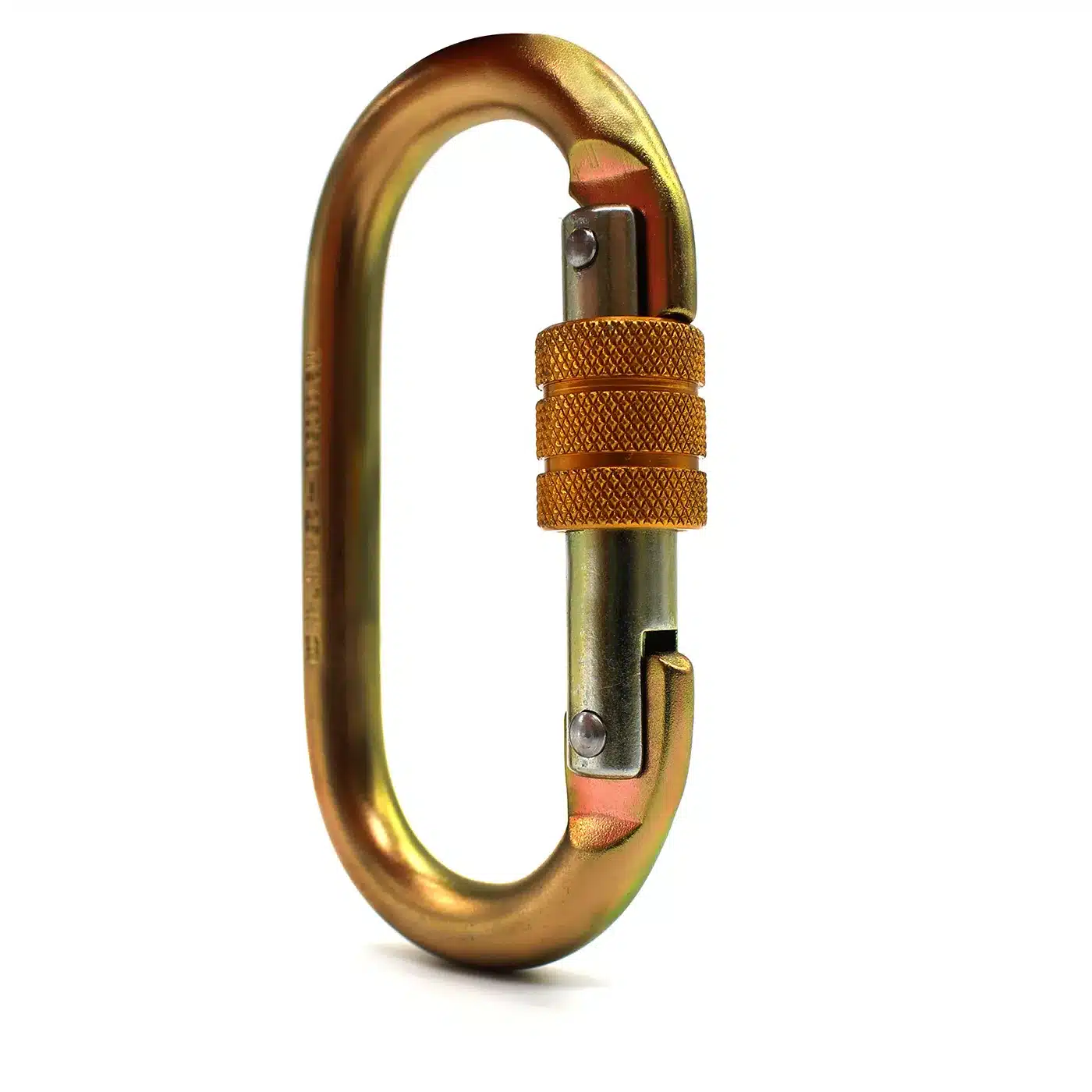 MOSQUETÃO SIDEUP AÇO OVAL TRAVA ROSCA 25KN CE EN NBR ZINCADO AMARELO - Imagem 1