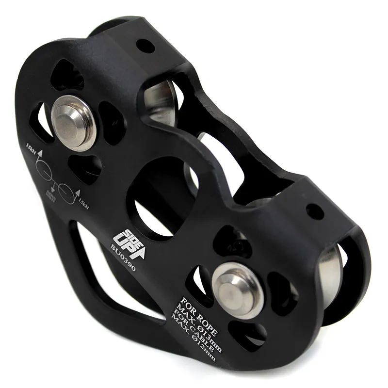 POLIA DUPLA EM LINHA SIDEUP CE EN ROLAMENTADA CORDA E CABO 30KN - Imagem 2