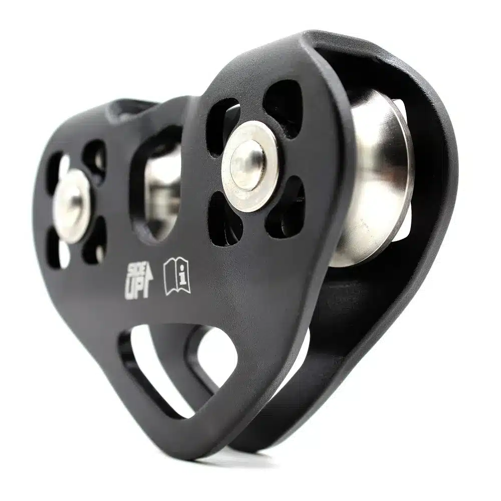 POLIA DUPLA EM LINHA SIDEUP CE EN ROLAMENTADA CORDA E CABO 30KN - Imagem 3