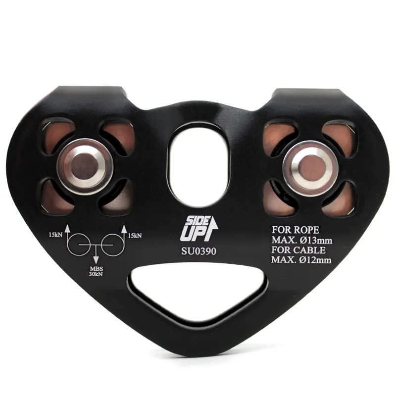 POLIA DUPLA EM LINHA SIDEUP CE EN ROLAMENTADA CORDA E CABO 30KN - Imagem 1