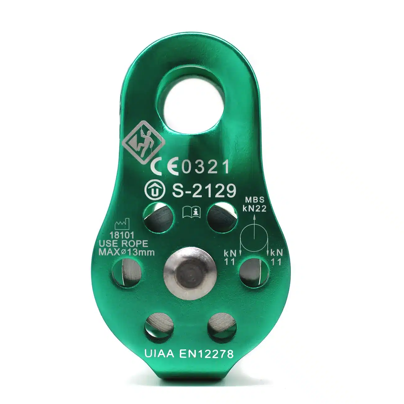 POLIA FIXA 22 KN EM ALUMÍNIO CE UIAA USCLIMB ANODIZADA - Imagem 1