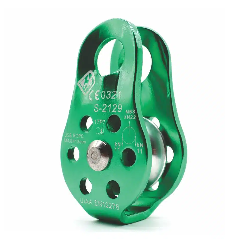 POLIA FIXA 22 KN EM ALUMÍNIO CE UIAA USCLIMB ANODIZADA - Imagem 2