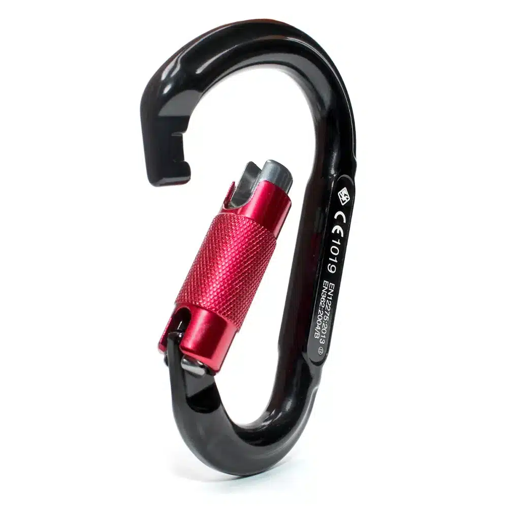 MOSQUETÃO USCLIMB ALUMÍNIO HMS 26KN TRAVA TRIPLA KEYLOCK CE EN NBR - Imagem 1