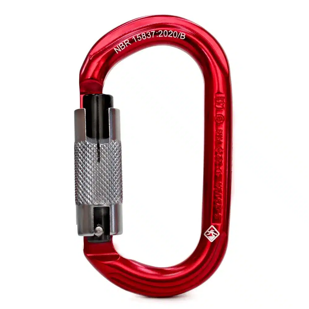 MOSQUETÃO USCLIMB ALUMÍNIO OVAL KEYLOCK TRAVA AUTOMÁTICA 22KN CE UIAA - Imagem 3