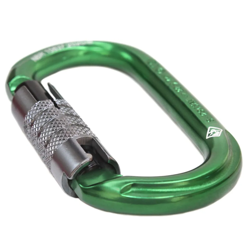 MOSQUETÃO USCLIMB ALUMÍNIO OVAL KEYLOCK TRAVA TRIPLA 22KN CE UIAA NBR VERDE - Imagem 2